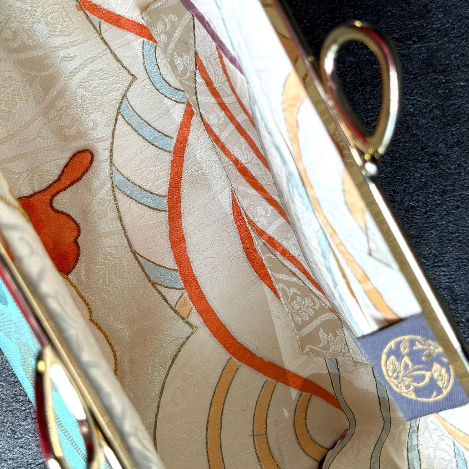 《碧金花》チェーンバッグ〈正絹・着物帯リメイク〉 | 4枚目