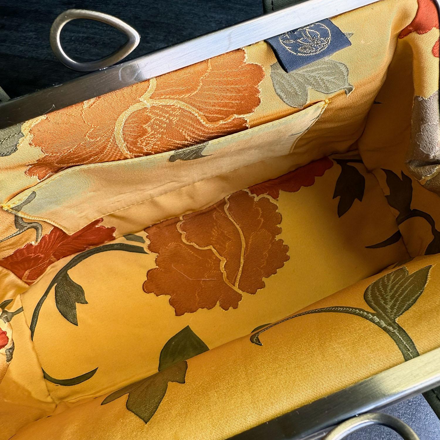 《翠芍薬》がま口ハンドバッグ〈着物・帯リメイク〉 | 5枚目